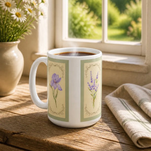 Mug Cottagecore Jaune Floral Aquarelle