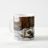 Mug Couchage de chat sur un lit (Devant gauche)