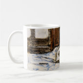 Mug Couchage de chat sur un lit (Gauche)