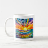 Mug Coucher de soleil à l'aquarelle sur l'eau (Gauche)