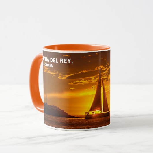 Mug Coucher de soleil à l'heure dorée avec Sa- MARINA  (Devant gauche)