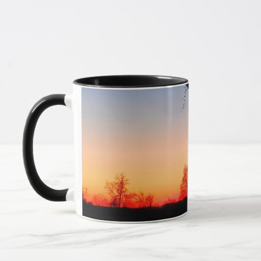 Mug Coucher de soleil à travers les arbres (Gauche)
