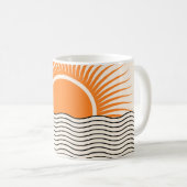 Mug Coucher de soleil Abstrait : décoration boho géomé (Devant droit)