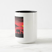 Mug Coucher de soleil africain éléphant (Centre)