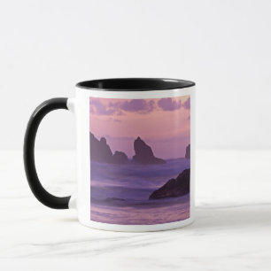 Mug Coucher de soleil aux stacks de Bandon Beach.