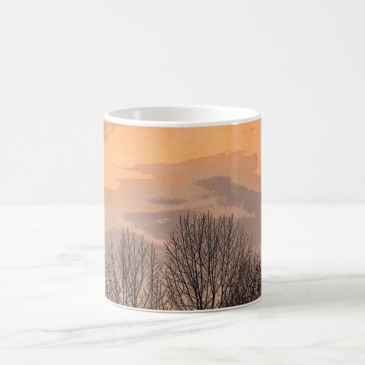 Mug Coucher de soleil avec arbres nus (Centre)