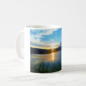 Mug Coucher de soleil bleu sur le lac (Devant gauche)