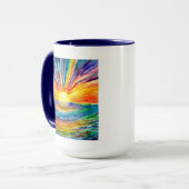 Mug Coucher de soleil coloré à l'aquarelle sur l'eau (Devant gauche)