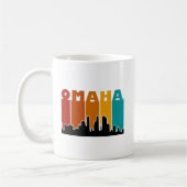 Mug Coucher de soleil coloré Omaha Nebraska Retro (Gauche)