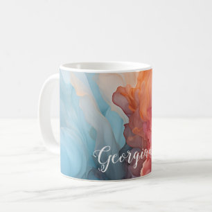 Mug Coucher de soleil coloré personnalisé sur encre d'