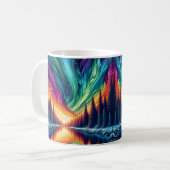 Mug Coucher de soleil dans la forêt néon (Devant gauche)
