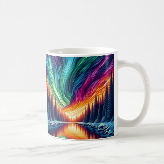 Mug Coucher de soleil dans la forêt néon (Droite)