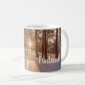 Mug Coucher de soleil dans la pinède d'hiver (Devant droit)