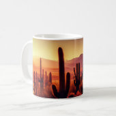 Mug Coucher de soleil de cactus du désert de l'Arizona (Devant gauche)
