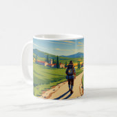 Mug Coucher de soleil de Camino de Santiago Hiker (Devant gauche)