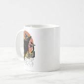Mug Coucher de soleil de catzilla japonaise noir - Cli (Devant gauche)