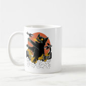 Mug Coucher de soleil de catzilla japonaise noir - Cli (Gauche)