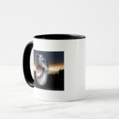 Mug Coucher de soleil de chien léopard de Catahoula (Devant gauche)