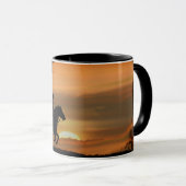 Mug Coucher de soleil de cowboy et de cheval (Devant droit)
