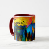 Mug Coucher de soleil de montagne boue personnalisée (Devant gauche)
