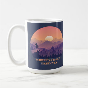 Mug Coucher de soleil de montagne vintage violet jaune