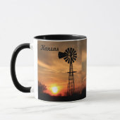 Mug Coucher de soleil de moulin à vent du Kansas (Gauche)