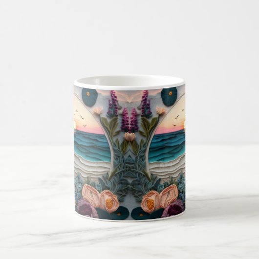 Mug Coucher de soleil de plage imprimé 3D (Centre)