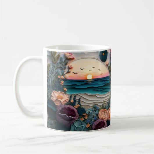 Mug Coucher de soleil de plage imprimé 3D (Gauche)