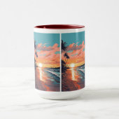 Mug Coucher de soleil de plage tropicale sur mesure (Centre)