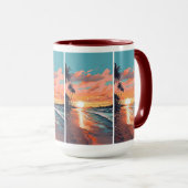 Mug Coucher de soleil de plage tropicale sur mesure (Devant droit)