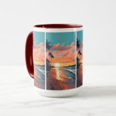 Mug Coucher de soleil de plage tropicale sur mesure (Devant gauche)