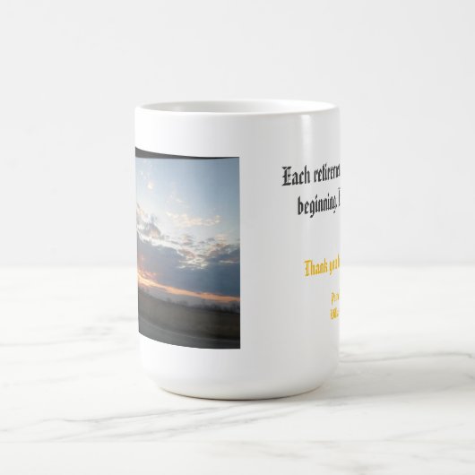 Mug Coucher de soleil de retraite (Centre)