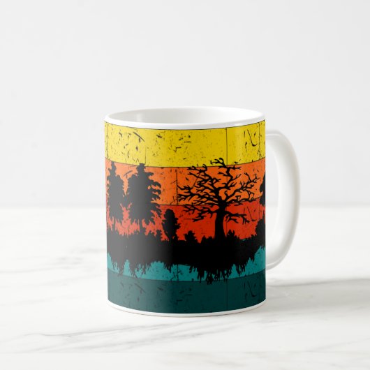 Mug Coucher de soleil de Silhouette - Paysage naturel  (Devant droit)