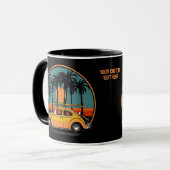 Mug Coucher de soleil de surfeur Tropical de texte per (Devant gauche)