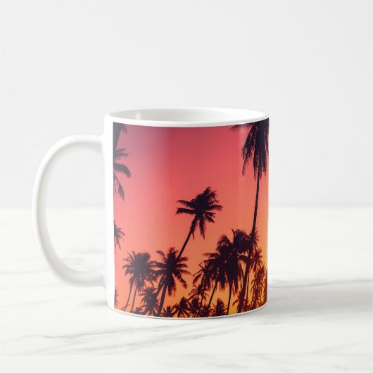 Mug Coucher de soleil des arbres tropicaux (Gauche)