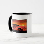 Mug Coucher de soleil des éléphants africains (Devant gauche)