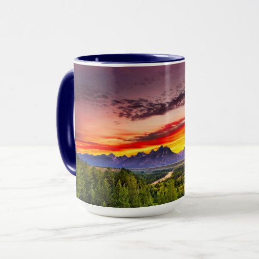 Mug Coucher de soleil d'été à Snake River Vue (Devant gauche)
