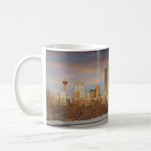 Mug Coucher De Soleil D'Hiver À Calgary Skyline