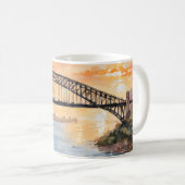 Mug Coucher de soleil en aquarelle : Sydney Harbour Br (Devant droit)