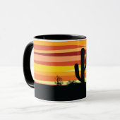 Mug Coucher de soleil géométrique dans le désert (Devant gauche)