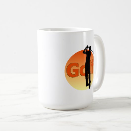 Mug Coucher de soleil Golfer Silhouette (Devant droit)