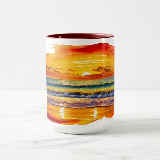 Mug Coucher de soleil inspiré Boho (Centre)