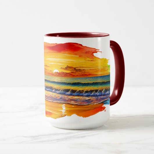 Mug Coucher de soleil inspiré Boho (Devant droit)