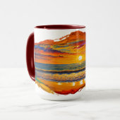 Mug Coucher de soleil inspiré Boho (Devant gauche)