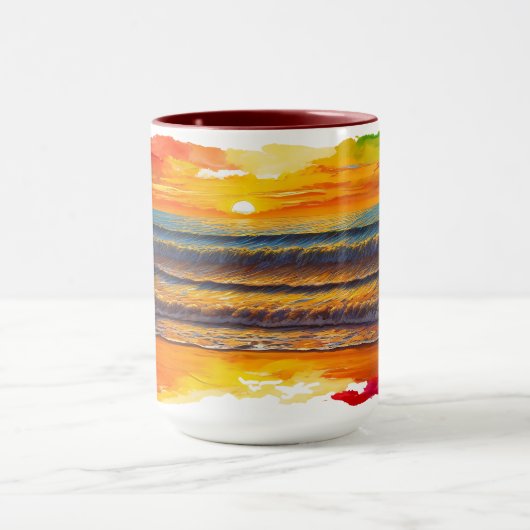 Mug Coucher de soleil inspiré Boho (Centre)