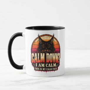 Mug Coucher de soleil orange rétro visage calme Maine