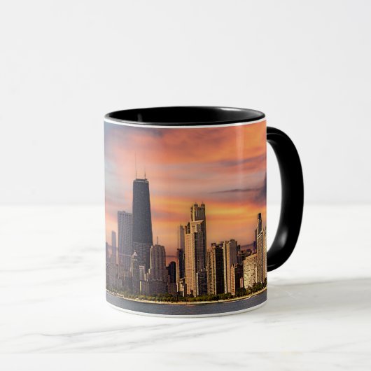 Mug Coucher de soleil profond à Chicago (Devant droit)