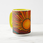 Mug Coucher de soleil psychédélique rétro (Devant gauche)