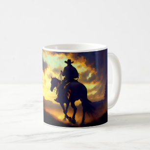 Mug Coucher de soleil retraite Cowboy