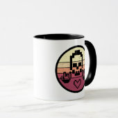 Mug Coucher de soleil rétro à 8 bits Rocker (Devant droit)